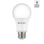 EcoSmart 60W Equivalent Soft White A19 Energy Star Dimmable LED Light Bulb 8-Pack