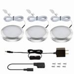 Efrank LED Under Cabinet Lighting Kit, >600lm Ra>80, Under Counter Lighting, 6000K White, All Accessories Included, Kitchen Lighting, Closet Light, Set of 3pcs