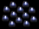 Submersible Underwater LED Lights 12-Pack Waterproof Tea Lights For Wedding, Party, Pond, Fountain or Home Decor By Royal Imports (Pack of 12)