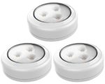 BRRC133 Wireless LED Puck Light 3 Pack – Operates On 3 AA Batteries – Kitchen Under Cabinet Lighting