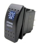SUNDELY® “STROBE LIGHTS” 12V 24V ON/OFF Rocker Switch with Blue LED Backlit Carling ARB Narva Style