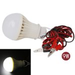 Kocome 1 x 1.2m/3m DC 12V 3W 5W 7W 9W 12W LED Camping Fishing Light With Alligator Clip (3M, 9W)