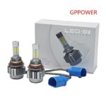 GPPOWER 2PCS HB1 9004 COB 4 Side led Headlights bulbs Replacement Lights Halogen & HID All-In-One 6000K White 80w 9600LM Warranty 1year