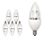 TCP 40 Watt Equivalent 6-pack, LED Deco Chandelier Light Bulbs, Small Candelabra Base, Dimmable, Soft White LDCT40W27K6