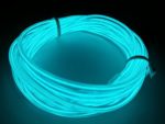 M.best Flexible LED Neon Light Glow EL Wire Rope tape Cable Strip Decoration + Controller (9FT, Transparent Blue)