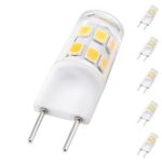 Bonlux G8 Bi-pin LED Bulb 2 Watts Daylight 6000K 20W Equivalent T4 G8 Base Halogen LED Replacement Bulb for Under-cabinet Accent Puck Light Desk Lamp Lighting (pack-5)