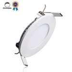 9W LED Panel Light Fixture Dimmable Round Ultrathin Ceiling Light Fixtures,lain Panel Flush Mount Light Bulbs Flat Lamp 5000K Cold White,720lm Downlight,4.9 Inch Cut Hole,120V LED Top Driver