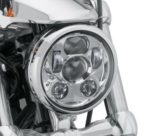 Wiipro Silver 5-3/4″ Motorcycle Projector Daymaker LED Headlight for Harley Dyna Wide Glide FXDWG Headlamp Driving Light Headlamp