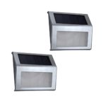 ALEKO® SLSC0270 Lot of 2 Solar Powered LED Decorative Light Lamp for Outdoor Garden Fence Pathway Stairs Wall Mounted Light Lamp