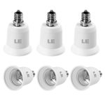 LE E17 to E26 Light Socket, Bulb Base Adapter Converter, Light Socket Adapter, Convert Intermediate Socket (E17) to Medium Socket (E26), Light Bulb Socket, Pack of 6 Units