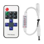 LE® Mini Remote Controller for  Single Color LED Strip Lights, RF Dimmer for 12 V DC LED Light Strips, 12A, Wireless Remote Control for All Dimmable 3528 5050 LED Strip