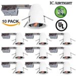 10 Pack – 4″ inch Remodel LED Can Air Tight IC Housing LED Recessed Lighting- UL Listed and Title 24 Certified