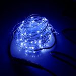 LED String Lights Silver Wire Lights, Leadpo Waterproof Starry String Lights, Decor Rope Lights for Seasonal Decorative Christmas Holiday, Wedding, Parties(100 Leds, 33 ft, Blue)