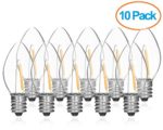 Hemingweigh 1 Watt LED ( 15 Watts Equivalent ) 2700K E12 Base C7 Clear Shell Candle Light Bulb – 10 Pack