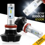 H11 LED Headlight Bulbs,Rigidhorse Conversion Kit With Perfect Beam Pattern,80W 8000LM 6500K Cool White Cree LED