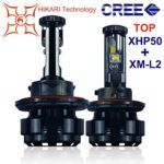 HIKARI LED Headlight Bulbs Conversion Kit – H13(9008) Hi/Lo,Top CREE (XHP50+XM-L2) 9600lm 6K Cool White,2 Yr Warranty (Eye of Megatron,Upgraded Version)