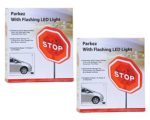 Parkez Flashing LED Light Parking Stop Sign For Garage, 2 pack