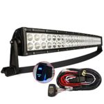 MICTUNING 32-Inch 180W 3B239C Curved LED Light Bar with 12-Feet Rocker Switch Wiring Kit
