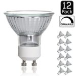 Luxrite LR20490 (12-Pack) 35W/GU10/120V 35-Watt MR16 Halogen Light Bulb, Glass Cover, Dimmable, 320 Lumens, GU10 base