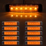 CCIYU 10x Amber 3/8″ 6 LED Clearence Truck Bus Trailer Side Marker Indicators Light Tail Taillight Brake Stop Lamp 12V