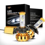 Auxbeam F-16 Series H4 LED Headlight Conversion Kit with 2 Pcs of Headlight Bulbs CREE LED Chips Hi-Lo Beam – 40W 4000lm Low Beam & 80W 7200lm High Beam Built-in CANBus
