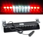 Wecade 12w 12 Leds Car Truck Emergency Strobe Flash Light Windshield Warning Light (Red/White/White/Red)