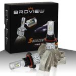 BROVIEW S5 H13/9008 High Power Focused Dual Beam LED Headlights Conversion Kit, 8000Lumen Bulbs Kit – (2pcs/set)-2 Yr Warranty