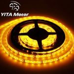 YITAMOTOR Yellow Amber 12V DC Flexible LED Strip Lights, 16.4ft/5m LED Light Strips, 300 Units 3528 LEDs, waterproof IP 65 Lighting Strips, LED Tape