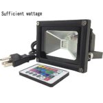 ZHMA 10W Remote Control RGB LED Flood Light, 16 Colors lights & 4 Modes,Color Changing LED Sufficient Wattage Chip,US 3-Plug & Security light for Outdoor Hotel Garden Wall Washer Landscape Lamp