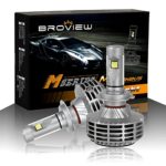 BROVIEW M5 Canbus LED Headlights Anti Flicker Conversion Kit Bulbs – 6000LM H7 3000K 4500K 6500K 8000K 10000K Cree Chip- PnP – LED Headlamp Replaces Halogen & HID – 2 Yr Warranty – (2pcs/set)