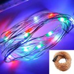 Christmas Fairy Lights,Alkbo® Indoor and Outdoor 33FT 100 Led, Copper Wire LED String Lights, Starry Light,+ DC Power Adapter +MINI controller,8 dynamic modes(5 COLOR)