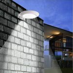 2 Pack Solar Motion Sensor Wall Light, Super Bright 16 LEDs Outdoor Wireless Microwave Spotlight Security Weatherproof Light for Driveway