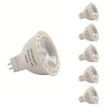 CBConcept 5-Pack, 5 Watt, 450 Lumen, MR16 GU5.3 LED Bulb, Pure White 6000K, 50W Halogen Bulbs Equivalent, 36° Beam Angle, 12 VAC/DC, Not Dimmable, Recessed Lighting,Track Lighting,Spotlight,LED Light