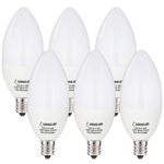 LOHAS Candelabra Bulb, 60 Watt LED Light Bulbs Equivalent, Warm White(2700k) LED Bulbs Candle Light Bulb E12 Base, 120Volt, 550Lumens, 180 Degree Beam, LED Lights Pack of 6 (Not-Dimmable)
