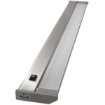 120V Dimmable LED Under Cabinet Metal Light Bar – AQUC (32″, Satin Nickel)