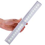 Lofter Rechargeable Motion Sensing Light Bar Wireless Aluminum Alloy Metal LED Closet Light with Magnetic Strip,3M Adhesive, Auto On/Off Switch for Under Cabinet,Hallway,Staircase,Bedroom (18-LED)