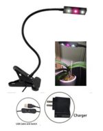 TRUST® Grow Light with Stand, 3W LED Plant Light for Indoor Gardening, Full Spectrum Light and Natural White Light Source, Clamp Lamp with USB Cable and Charger, Sturdy Flexible Gooseneck