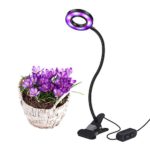 KINGBO LED Grow Light 10W Red/Blue Adjustable and 6 Level Dimmable Plant Grow Lamp with 360° Flexible Gooseneck for Indoor Plants.