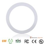 Techno Earth 06W Not Dimmable Round Ceiling Panel Led Ultra Thin Glare Light Kits with Led Driver AC 85-265V – Cool White