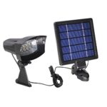 GMFive 8 LED 300LM Lumens Separable Super Bright Solar Powered Wall Light Spotlight With 3000mAh Rechargeable Battery and 5m Wire,Great for Garden, Wall,Corridor, Road, Sign, Tree,Etc
