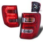 SPPC Red/Clear LED Tail Lights For Jeep Grand Cherokee – Passenger and Driver Side