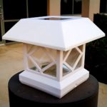 Pack of 2,5 Post Sizes Mountable White Viny Brightl Sturdy and Big Solar Post Lights Sogrand Solar Lights Outdoor Solar Post Cap Lights