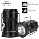 GT ROAD Solar Led Camping Lantern, Rechargeable Outdoor Led Flashlight 2 Pack