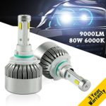 YUMSEEN LED Headlight Bulbs Conversion Kit-9006(HB4)-9000Lm 80W 6000K Super bright Lighting Focus 3PCS Flip Chip – 3 Yr Warranty (9006)