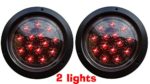 SET OF 2 AutoSmart Flush Mount ROUND LED STOP TURN TAIL LIGHTS FOR TRUCK TRAILER red