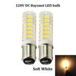 (Pack of 2) DC Bayonet Base 50 watt Halogen Light Bulb 120 volts Dimmable Dual Contact BA15d Base LED Bulb Soft White Replaces T3/T4/C7/S6 Halogen Bulb