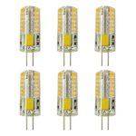 Rayhoo 6pcs G4 base 48-LED Bulb Lamps 3 Watt AC DC 12V Non-dimmable Equivalent to 20W T3 Halogen Track Bulb Replacement LED Bulbs, Warm White, 3000K