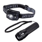 Durapower Led Flashlight Headlamp Combo Zoomable Focus Red Light Adjustable And Water Resistant Include 3 AAA Batteries