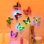 1Pc Extraordinary Modern Butterfly LED Nightlight Color Changing 3D Colorful Cute Home Room Random Color and Size