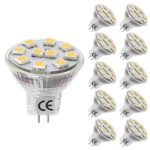 LE 10 Pack 1.8W MR11 GU4.0 LED Bulbs, 20W Halogen Bulbs Equivalent, Not Dimmable, 165lm, 12V AC/DC, 120° Flood Beam, Daylight White, 6000K, Spotlight